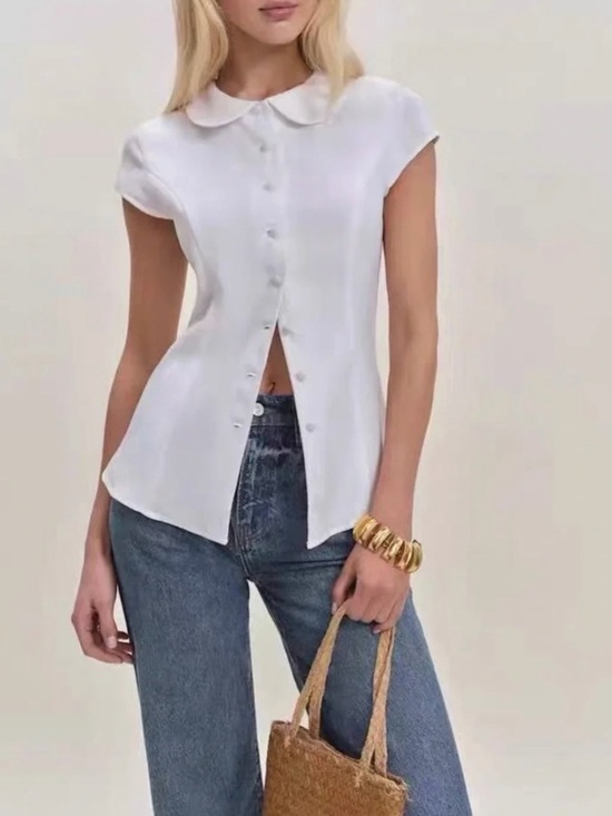 Reformation Tops - Reformation Molly Linen Shirt In White, BRAND NEW WITHOUT TAGS, NEVER WORN.